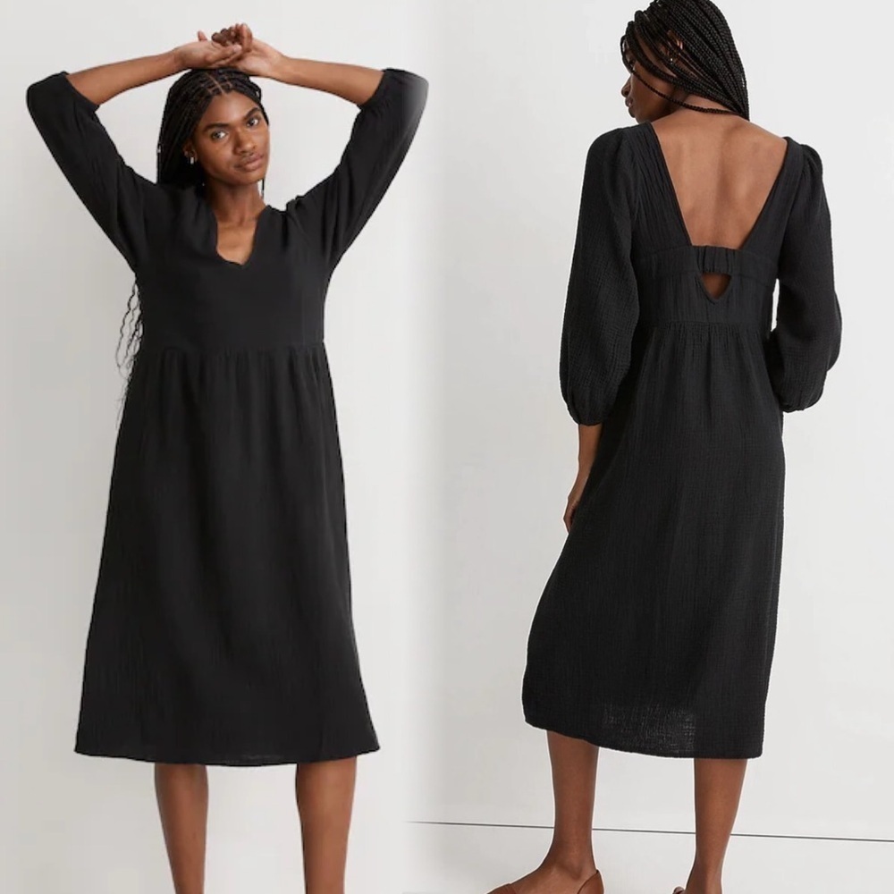 Madewell Lightspun V-Neck Midi Dress